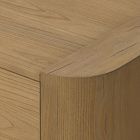 Close-up of wooden edge and grain with rounded corner joinery