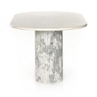 Claudelle Scalloped Marble Dining Table (74&quot;)