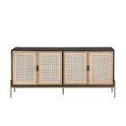 Lofted Rattan &amp; Wood Buffet (37.5&quot;&ndash;72&quot;)