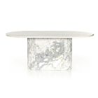 Claudelle Scalloped Marble Dining Table (74&quot;)