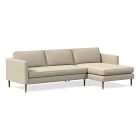 Harris Loft 2-Piece Chaise Sectional (106&quot;) - Wood Legs