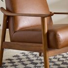 Mid-Century Leather Show Wood Chair