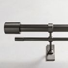 Oversized Adjustable Double Curtain Rod w/ Cylinder Finials - Dark Bronze
