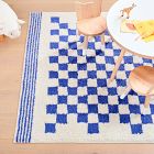 Soft Checkered Shag Washable Rug