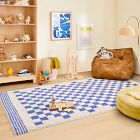Soft Checkered Shag Washable Rug