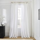 European Flax Linen Light-Filtering Curtain w/ Tie Top