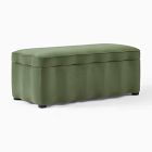 Open Box: Daisy Squiggle Storage Bench  Evergreen Performance Velvet