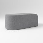 Open Box: Tilly Ottoman - Large - Performance Distressed Velvet Pewter