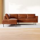 Axel Leather 2-Piece Bumper Chaise Sectional (95")