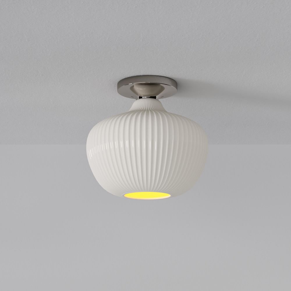 Sculptural Ribbed Flush Mount