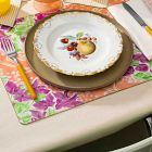 Atelier Saucier Macaw Burlap Tablecloth