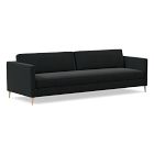 Open Box: Harris Loft 108" Sofa, Poly, Performance Distressed Velvet, Charcoal Black, Blackened Brass