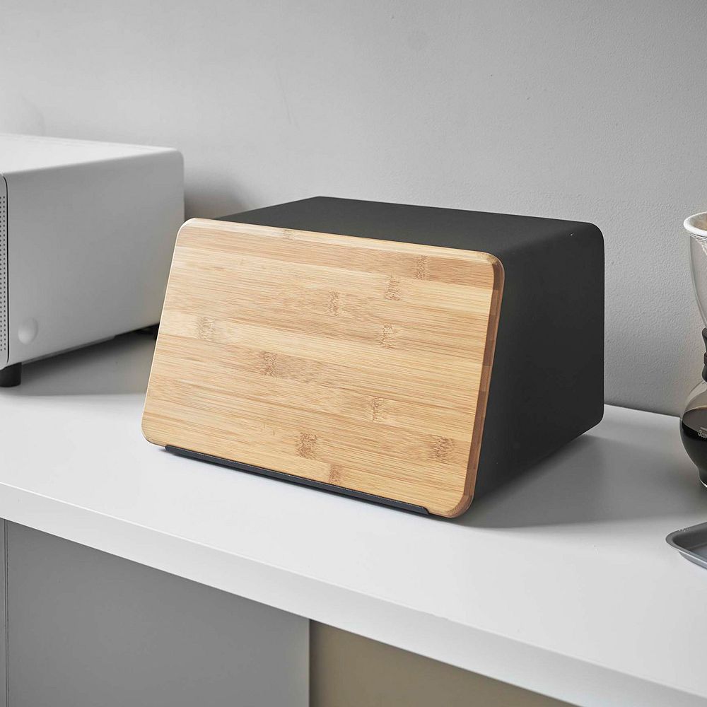 Yamazaki Bread Box w/ Cutting Board Lid - Black