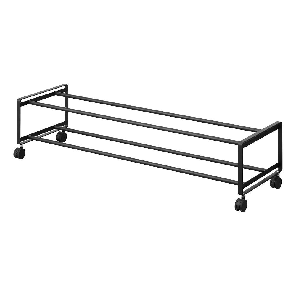 Yamazaki Tower Two-Tier Rolling Shoe Rack - Black