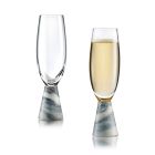 Marble &amp; Glass Champagne Flutes (Set of 2)