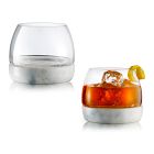 Marble &amp; Glass Whiskey Glasses (Set of 2)