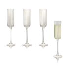 Stripe Champagne Flute Glasses (Set of 4)
