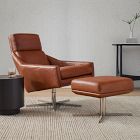 Austin Leather Swivel Chair &amp; Ottoman Set