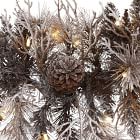 Pre-Lit Faux Flocked Pine Cone Garland