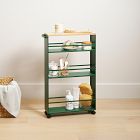 Yamazaki Slim Wood Top Rolling Storage Cart