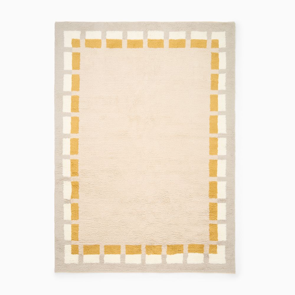Framed Blocks Shag Wool Rug | West Elm