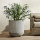 Open Box: Textured Radius Ficonstone Planter, Large (21.7"D x 22.4"H) - Frost Gray