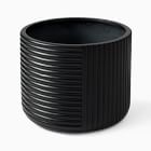 Open Box: Cecilia Ficonstone Indoor/Outdoor Planter, Large 22.8"D x 18.1"H - Black