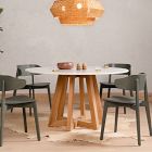 Fanned Base Round Dining Table (42&quot;- 55&quot;)