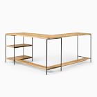 Industrial Storage Modular L-Shaped Desk w/ Open Shelves