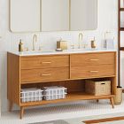 Mid-Century Open Storage Double Bathroom Vanity (63") - Acorn