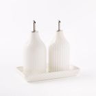 Textured Stoneware Oil &amp; Vinegar Dispensers (Set of 2)