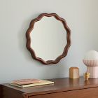 Round Wavy Wood Wall Mirror