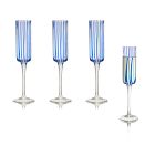 Stripe Champagne Flute Glasses (Set of 4)