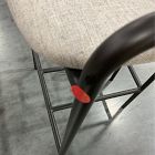 Open Box: Lenox Counter Stool, 26"H - Performance Coastal Linen Dove, Dark Bronze Finish