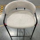 Open Box: Lenox Counter Stool, 26"H - Performance Coastal Linen Dove, Dark Bronze Finish