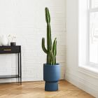 Faux Potted Cactus Plant &amp; Medium Bishop Planter Bundle