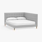 Grid-Tufted Double Corner Bed