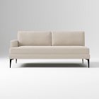 Open Box: Build Your Own - Andes Petite Sectional, Left-Arm 2.5 Seater Sofa - Performance Velvet Sand, Dark Pewter Legs