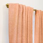 OPEN BOX: Custom European Linen Curtain w/ Blackout, Terracotta Melange, 36"W x 84"L