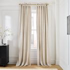 European Flax Linen Blackout Curtain w/ Tie Top