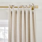 European Flax Linen Blackout Curtain w/ Tie Top