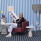 KULE Bias Stripe Shower Curtain