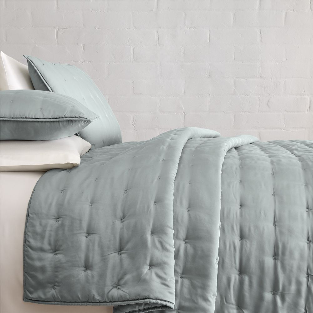 West Elm Silky TENCEL™ Crescent Stitch Quilt & 2 Shams
