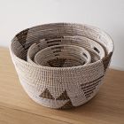 Black/White Graphic Woven Baskets (Set of 3)