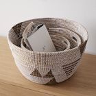 Black/White Graphic Woven Baskets (Set of 3)