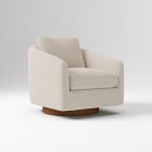 Open Box: Imogene Swivel Chair - Performance Velvet Sand, Dark Walnut