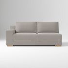 Open Box: Dalton Left-Arm 2 Seater Sofa (68") - Performance Velvet Silver, Almond