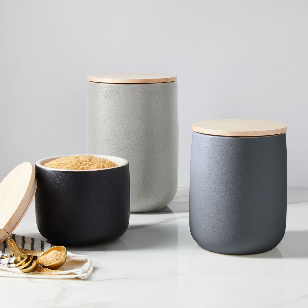Kaloh Stoneware Kitchen Canisters - Set of 3