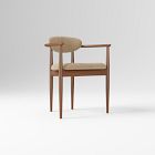 Open Box: Edison Dining Arm Chair - Performance Distressed Velvet Camel, Cool Walnut