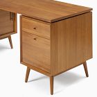 Mid-Century Modular L-Shaped Desk w/ File Cabinet &amp; Bookcase (70") - ADA